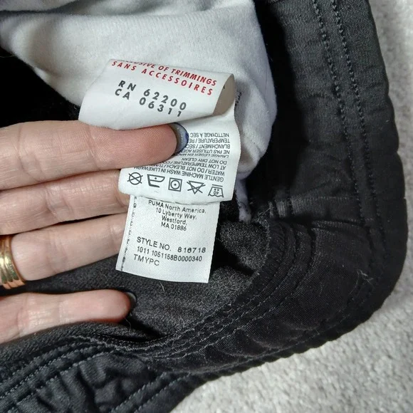 Womens Puma Long Sleeve Athletic Coat Small Black & White Old School Full Zip - Picture 10 of 13